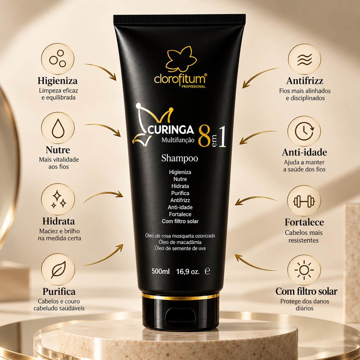 Shampoo Curinga 8 em 1 Clorofitum